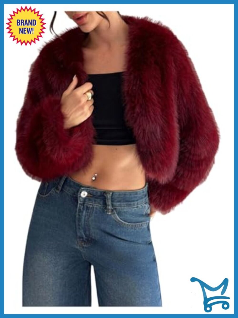 Verdusa Faux Fur Coat Furry Teddy Open Front Cropped Jacket
